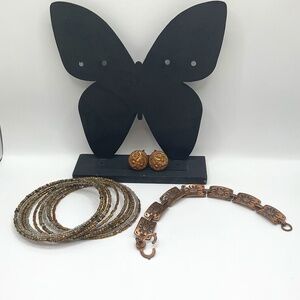 Vintage Brass & memory wire Jewelry Set